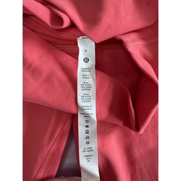 New Lululemon Align HR Crop 23" Women's Size 6 Pale Raspberry Pink LW6BGLS NWT - Picture 4 of 9
